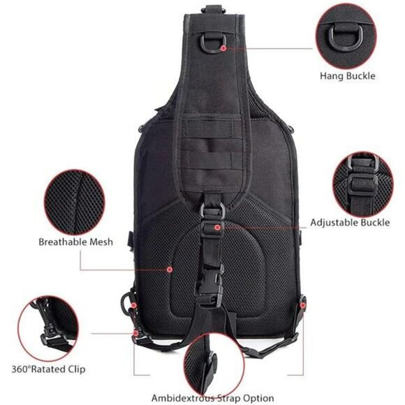 Tactical Sling Backpack Molle EDC Shoulder Bag Military Range Assault Pack - Picture 4 of 7